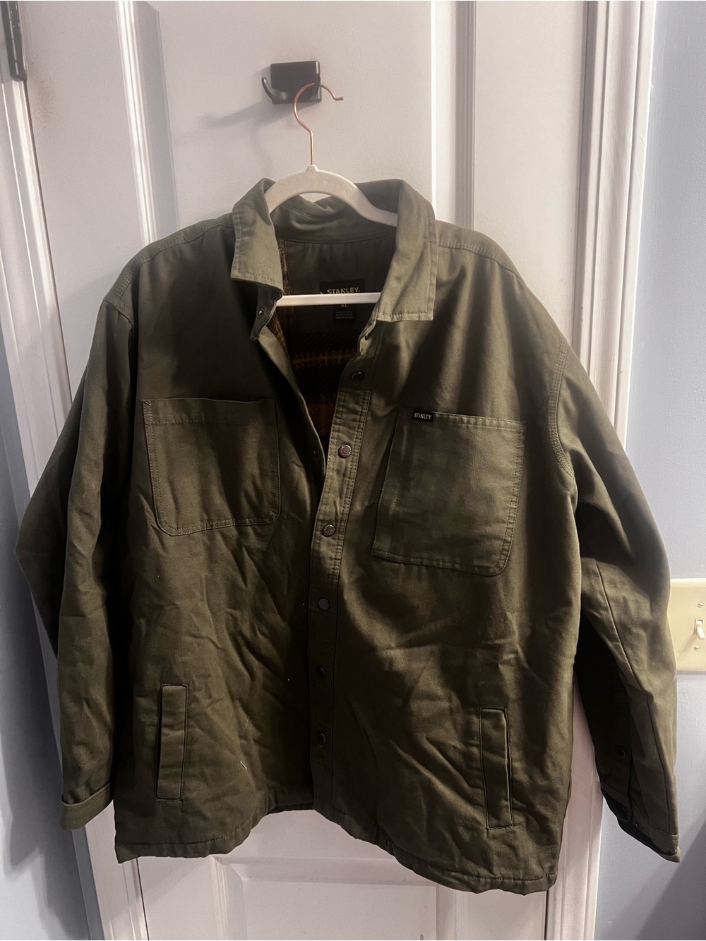 Men's Olive Green Utility Jacket - Casual Workwear
